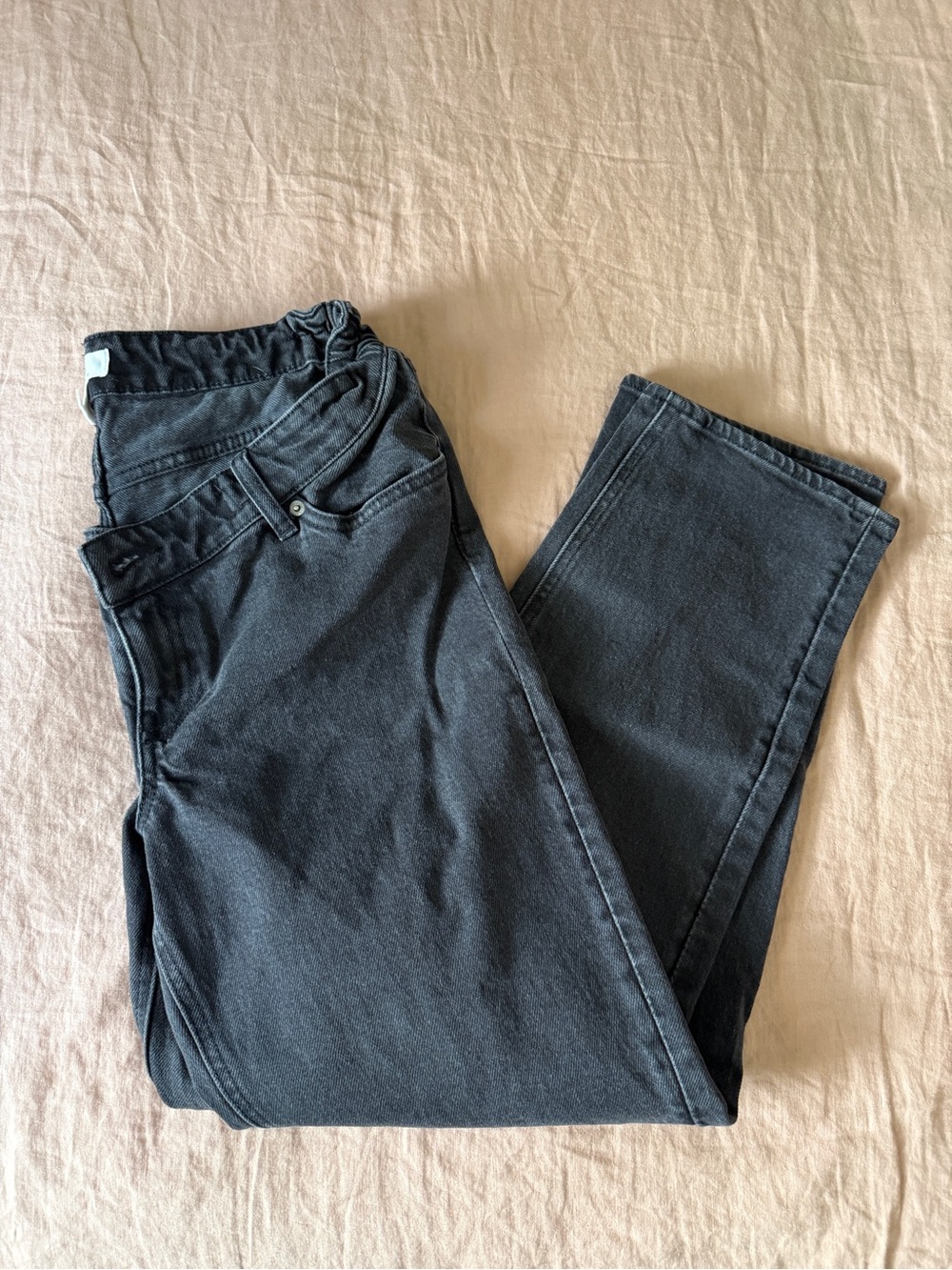 Maternity H&M mama Dark Wash Straight-Leg Jeans - Black